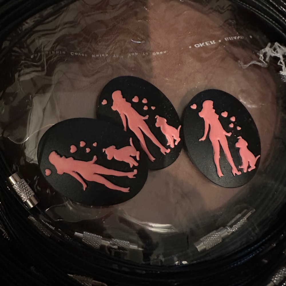 LOT of Pinups for Pitbulls Logo (pinup and dog) cameo faces and necklace parts